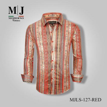 SHIRT #MJLS-127-RED MODERNO