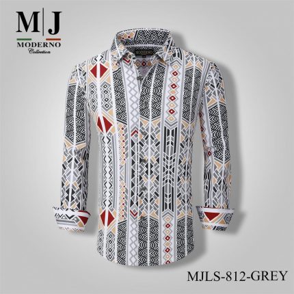 SHIRT #MJLS-812-GREY MODERNO