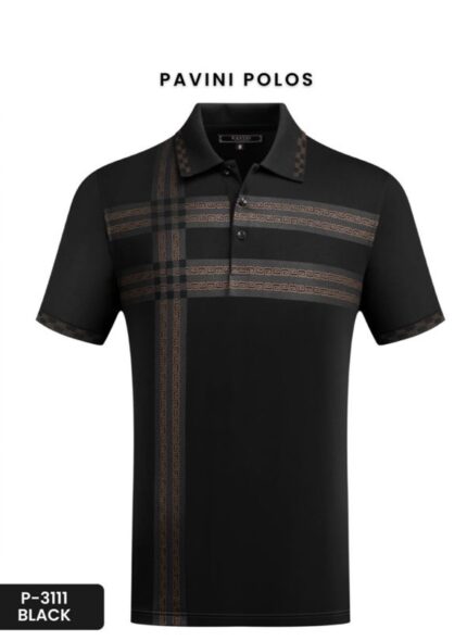 #P-3111 BLACK POLO PAVINI