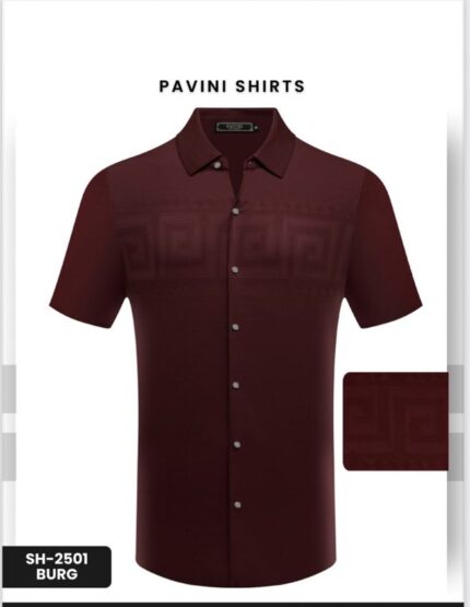 #SH-2501 BURGUNDY SHIRT PAVINI