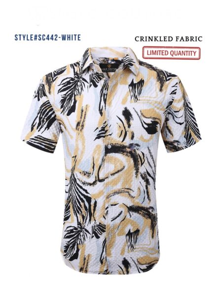 #SC442 SHIRT WHITE/YELLOW